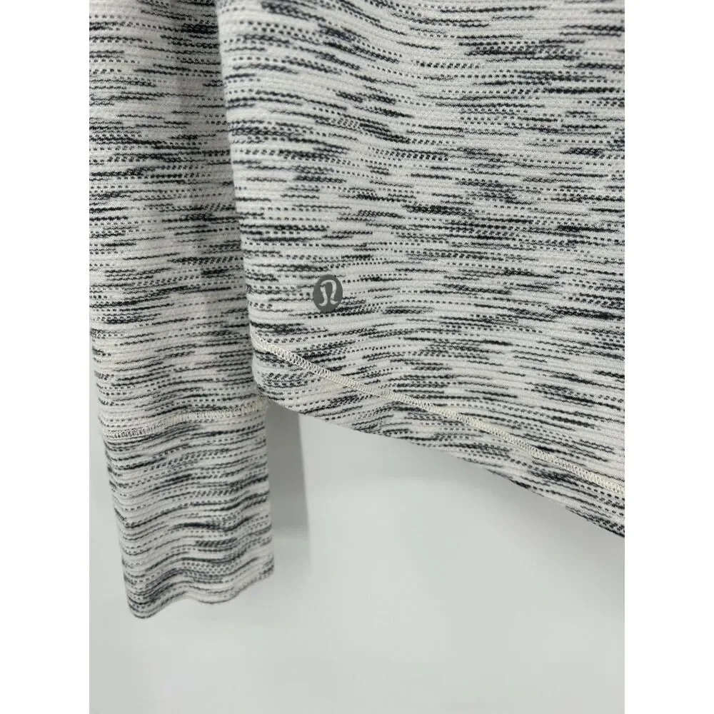 LULULEMON Beat The Heat Gray White Space Dye Open Back Workout Top Shirt Medium